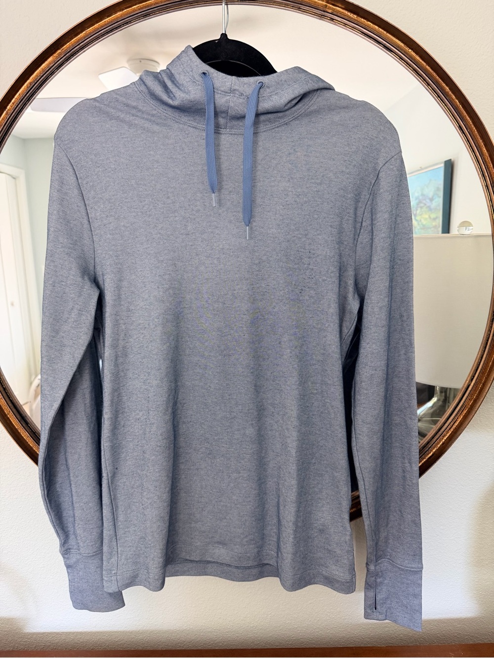 JCrew Men’s Lightweight Hooded Pullover Shirt - Heather Blue